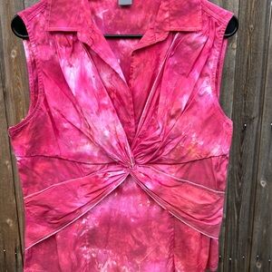 Ann Taylor Pink Ice-Dyed Sleeveless Blouse